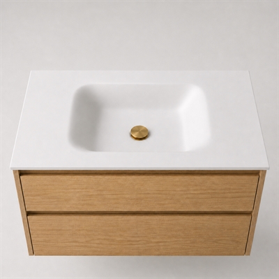 Corian badbordplade 102 cm inkl. Lux-vask, Glacier White