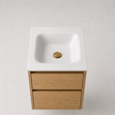 Corian badbordplade 52 cm inkl. Type 7-vask, Glacier White