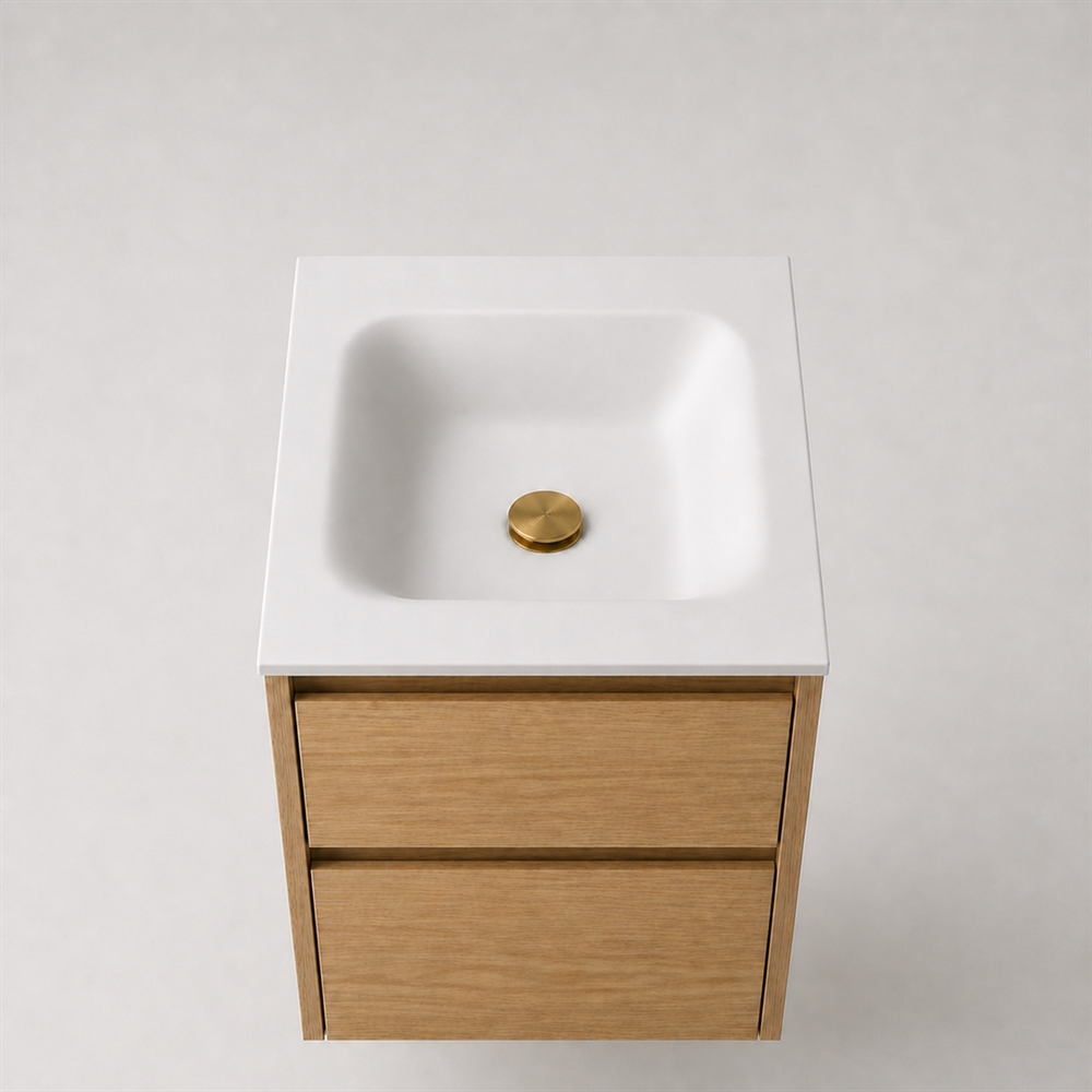 Corian badbordplade 52 cm inkl. Type 7-vask, Glacier White