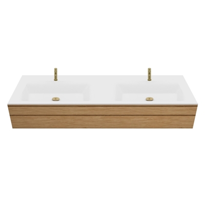 Corian vaskebordplade på mål til bad inkl. Type 7 vask, Glacier White