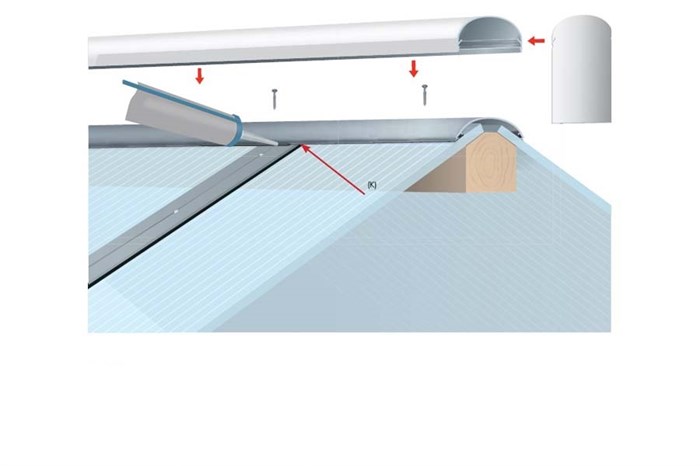 Endekap til Rygningsprofil RIATHERM® 17,5° - 32,5° (SADELTAG) 