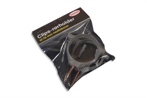 Plastclipsrørholder Grå 75 mm